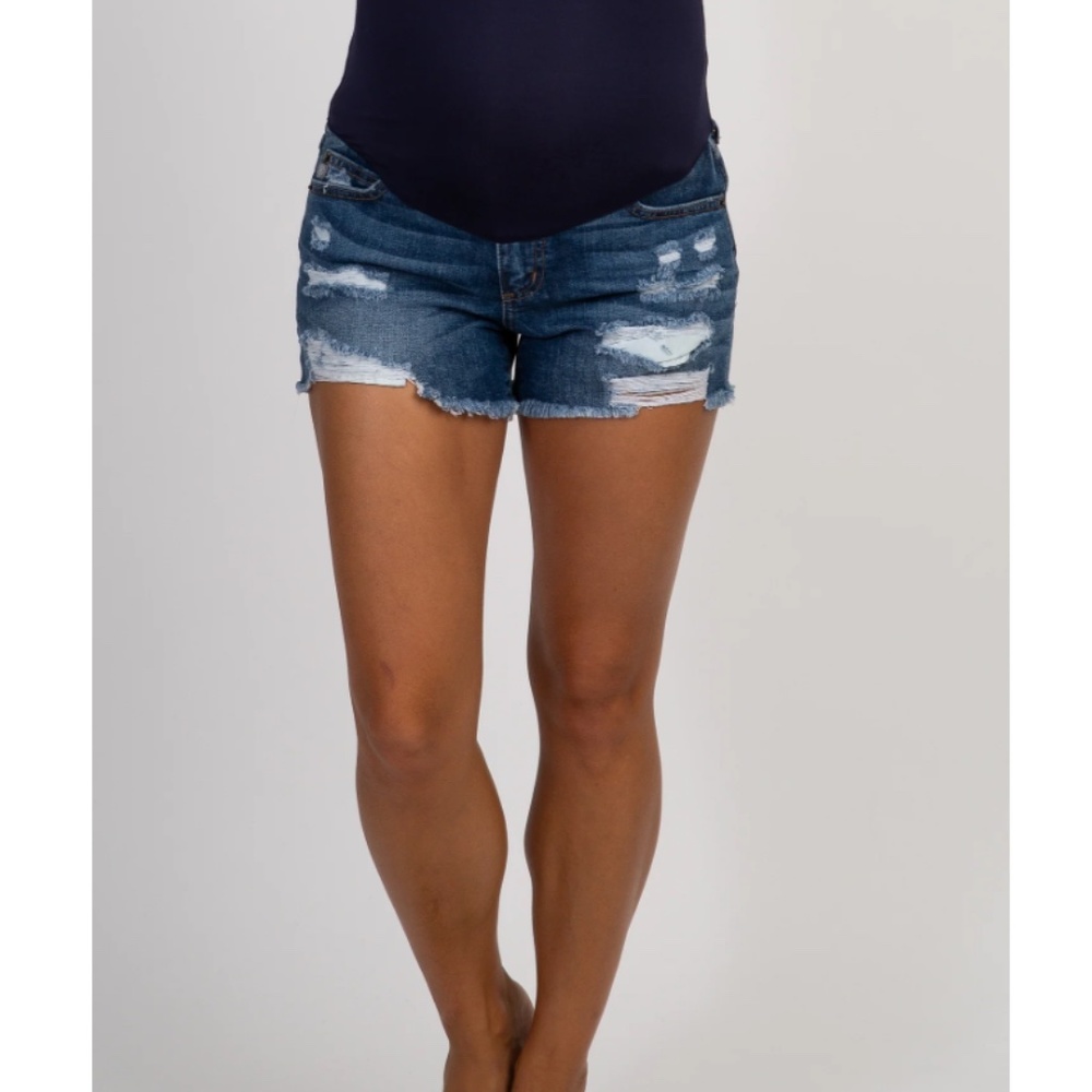 Pink Blush Maternity Jean Shorts